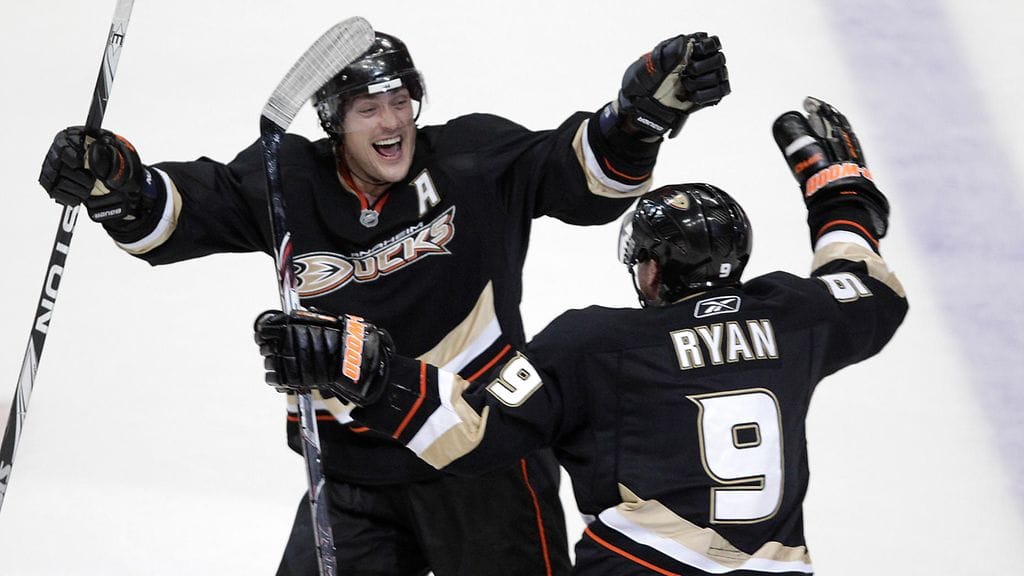 Teemu Selänne ja Bobby Ryan Anaheimin väreissä 2011