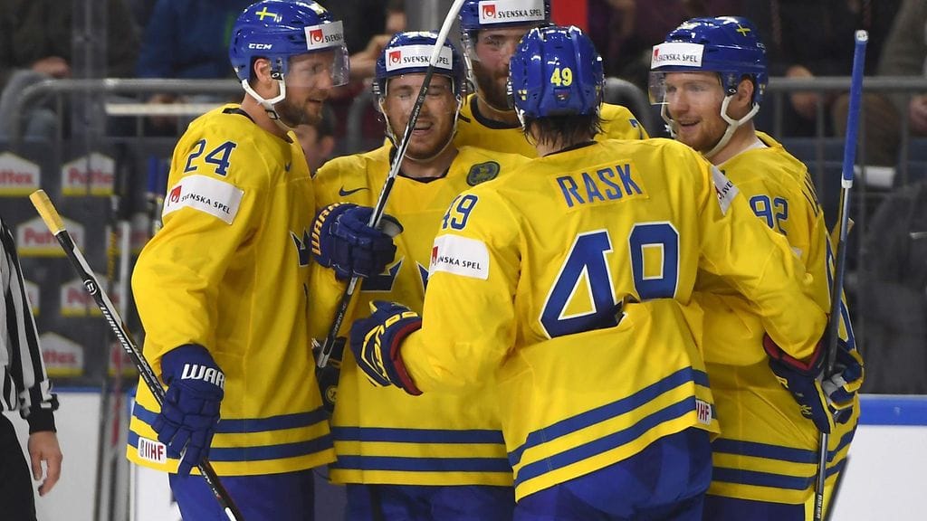 Ruotsi otti Slovakiasta suvereenin voiton. Kuva aiemmasta Latvia-ottelusta.