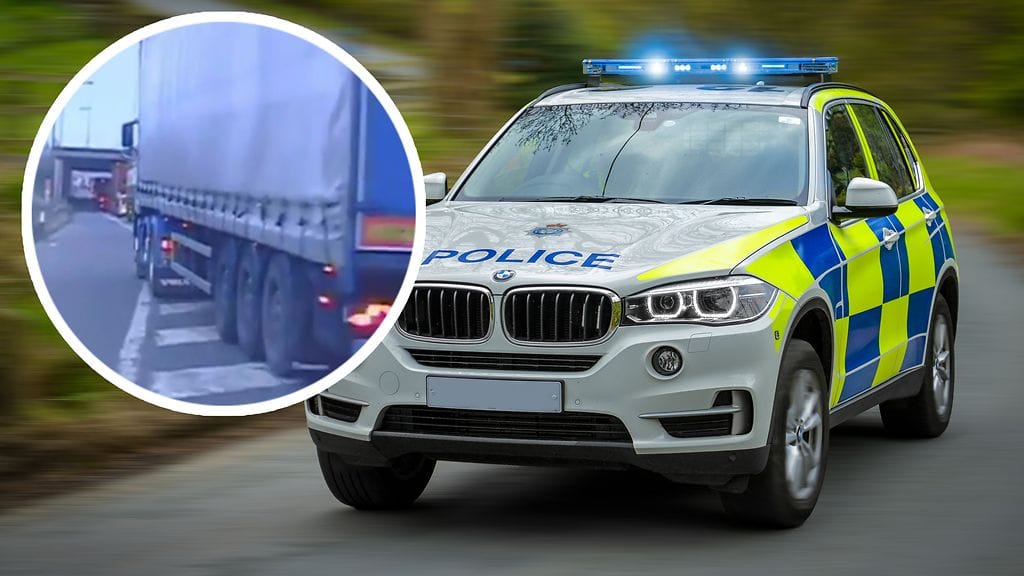 Kuvassa poliisimallin BMW X5. Kuvankaappaus Twitteristä.
