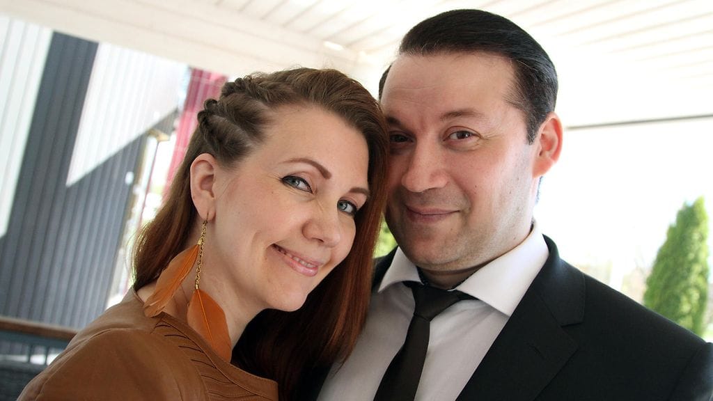 Jaana ja Marco Lundberg kuvattuna ennen Iskelmäparatiisin semifinaalia 20. toukokuuta 2017.