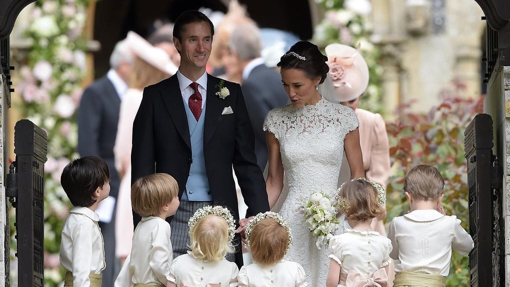 Pippa Middletonin häät kesällä 2017. Prinssi Williamin ja herttuatar Catherinen lapset George ja Charlotte nähtiin sulhaspoikana ja morsiusneitona.