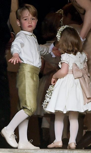 Pippa Middletonin häät George ja Charlotte sulhaspoikina ja morsiusneitoina 20.5.2017 2