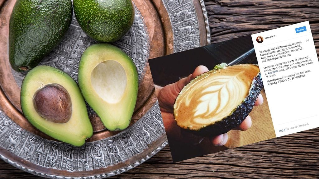 Avokadon kuori voi toimia myös kahvikuppina.