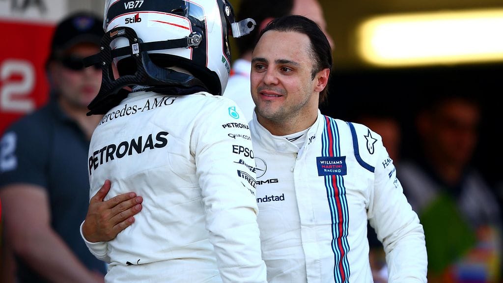 Felipe Massa onnitteli entistä tallitoveriaan Valtteri Bottasta voitosta Venäjän GP:ssä.