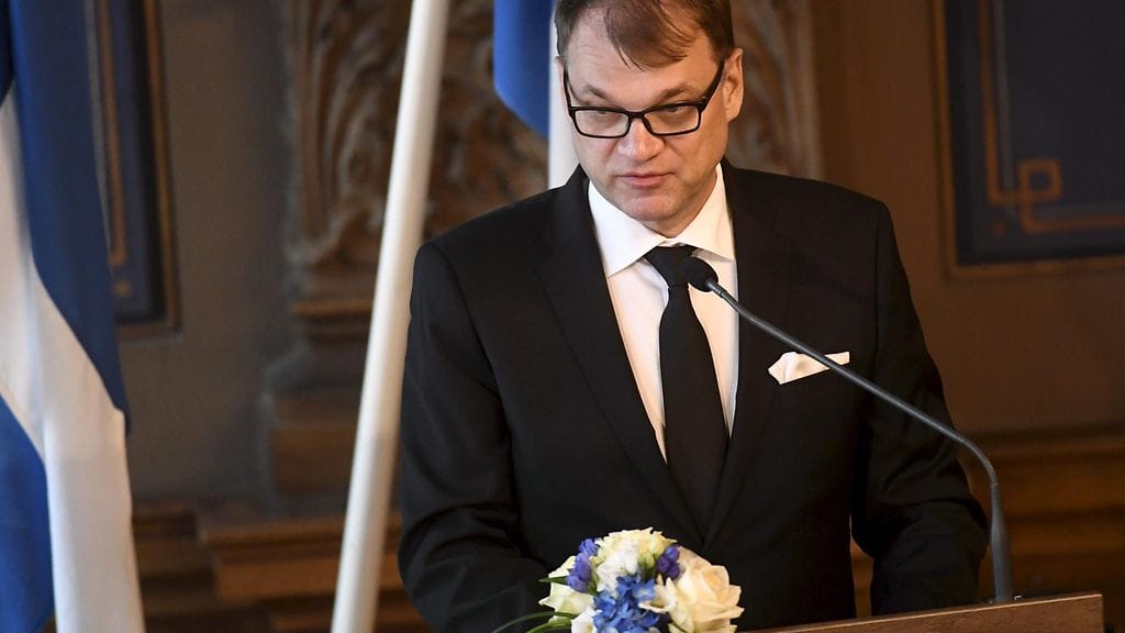 Pääministeri Juha Sipilä esitti muistosanat presidentti Mauno Koiviston valtiollisten hautajaisten muistotilaisuudessa Säätytalolla Helsingissä 25. toukokuuta 2017.