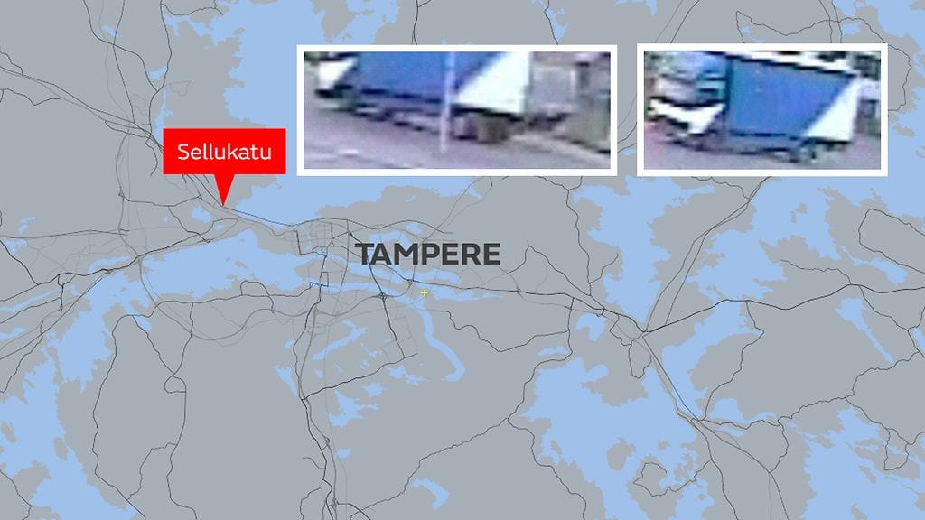 Tampereella poliisi etsii sinistä kuorma-autoa, jossa on valkoista huonekaluliikkeen varkauteen liittyen.