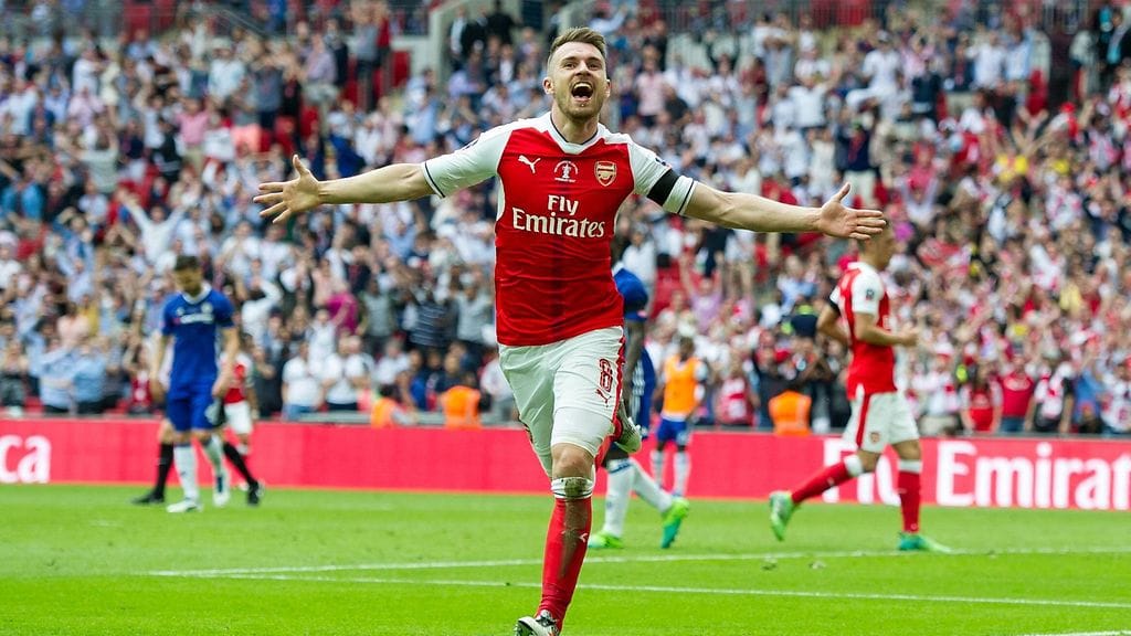 Aaron Ramsey puski Arsenalin voittomaalin 79. minuutilla.