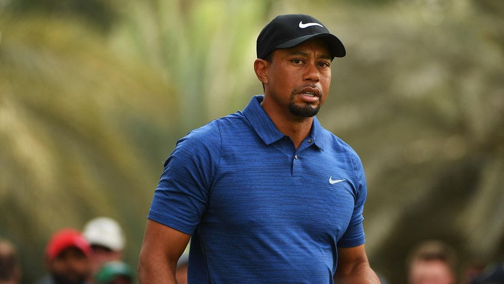 Tiger Woods Dubaissa viime helmikuussa.