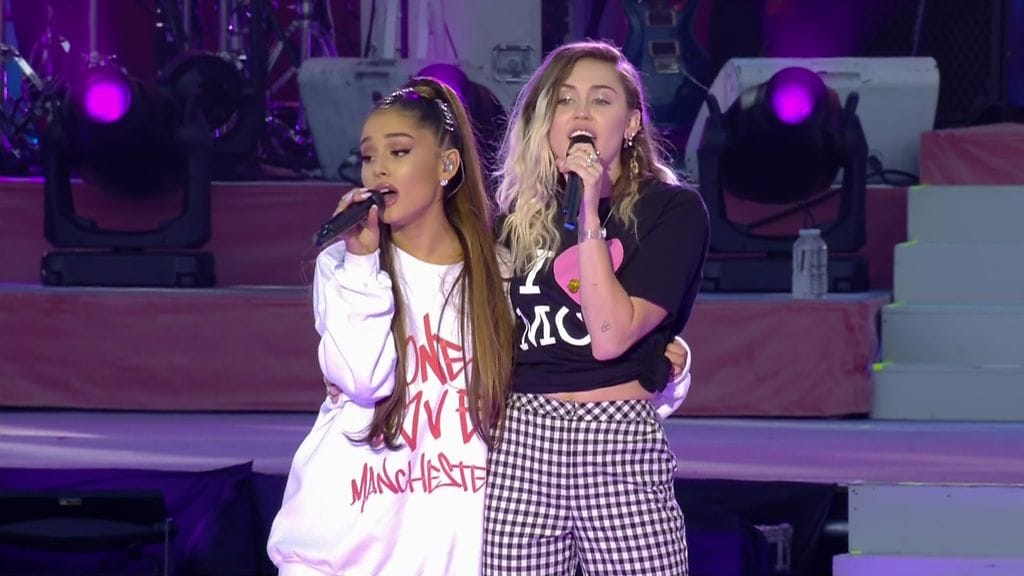 manchester 4.6.2017 ariana grande miley cyrus