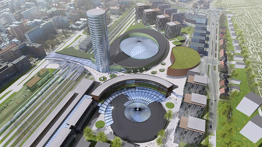 Turkuun suunnitellaan uuttaelämyskeskusta. Hankkeen kokonaiskustannuksiksi arvioidaan 480 miljoonaa euroa. havainnekuva.