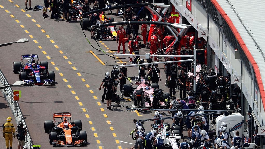 Monacon varikkoalue tulee muuttumaan ensi kauteen mennessä. Tältä varikolla näytti toukokuun loppupuolella.