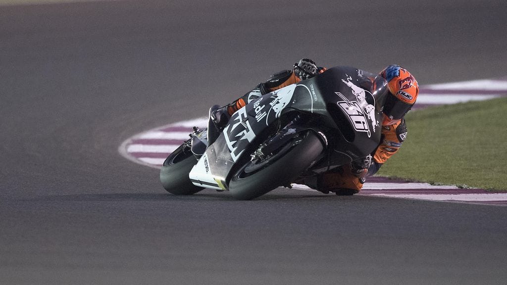 Mika Kallio MotoGP-testeissä Losailin radalla Qatarissa.