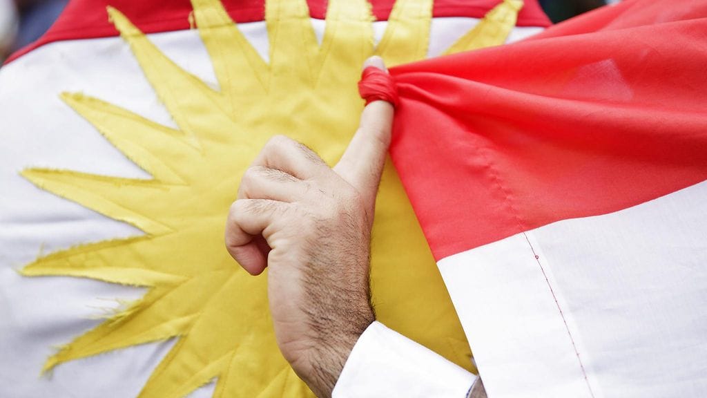 Irakin Kurdistanin lippu.