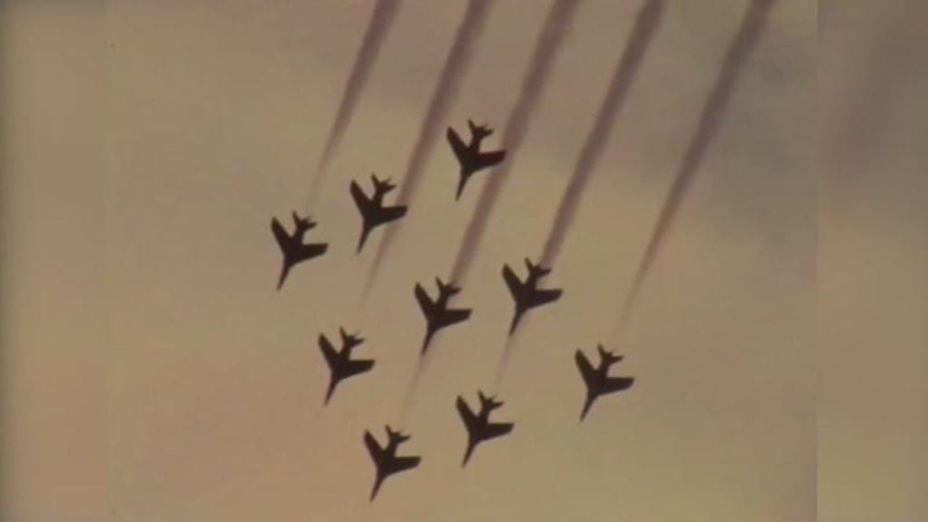 Red Arrows kaivopuistossa 1970