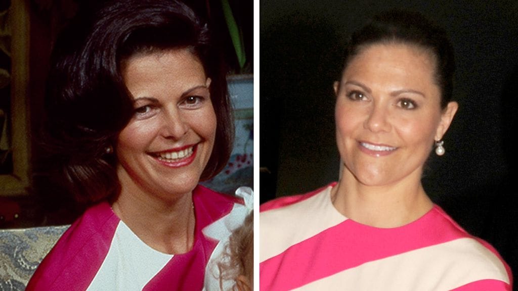 Kuningatar Silvia ja kruununprinsessa Victoria.