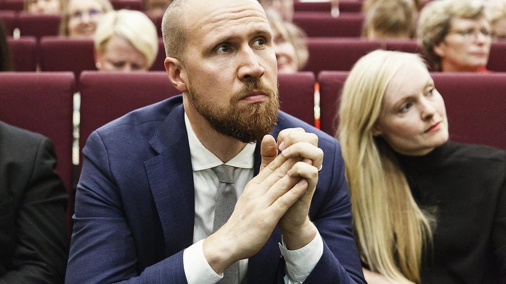 Touko Aalto ja Maria Ohisalo vihreiden puoluekokouksessa Tampereella lauantaina.