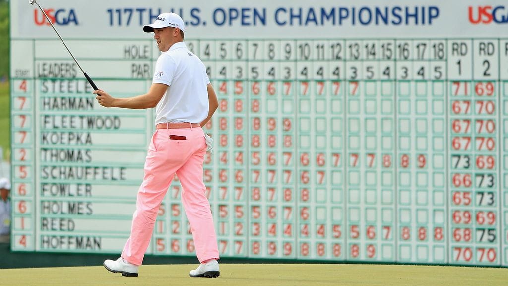Justin Thomas oli US Openin 3. kierroksen ykkösnimi.