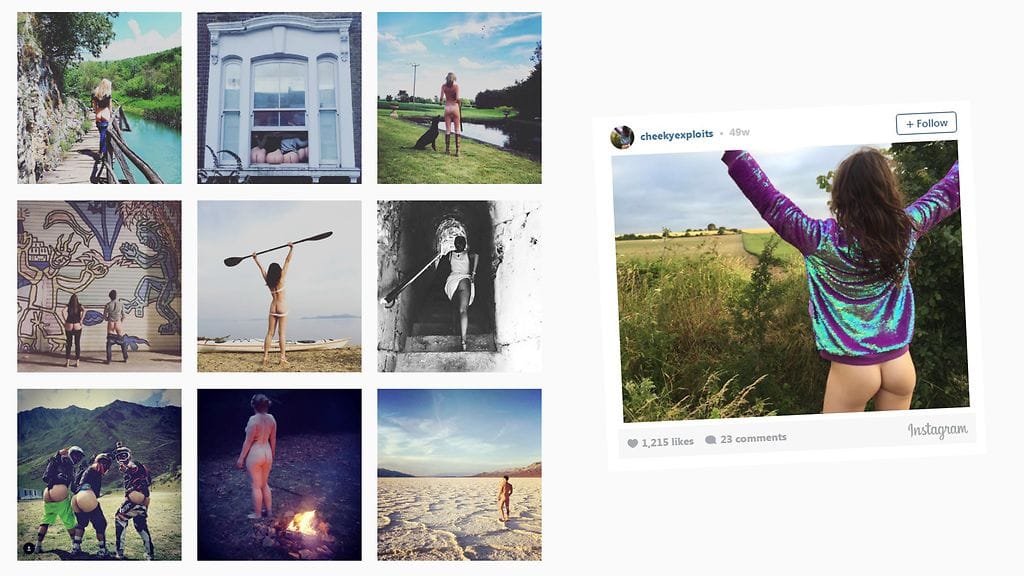 Hastagilla #cheekyexploits löytyy toinen toistaan mielikuvituksellisempia peppukuvia.