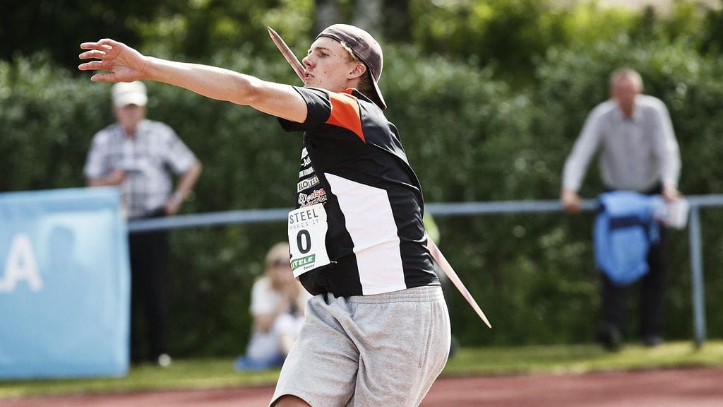 Oliver Helander Pihtiputaan keihäskarnevaaleilla 2. heinäkuuta 2017.