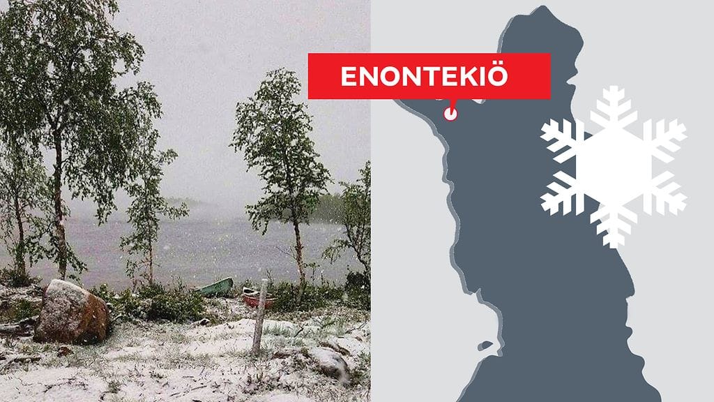 Lunta heinäkuussa Enontekiöllä. Vasemmanpuoleinen kuva Näkkälä Eräpalveluilta.