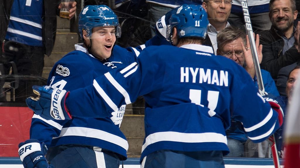 Auston Matthewsin ja Zach Hymanin yhteistyö saa jatkua.