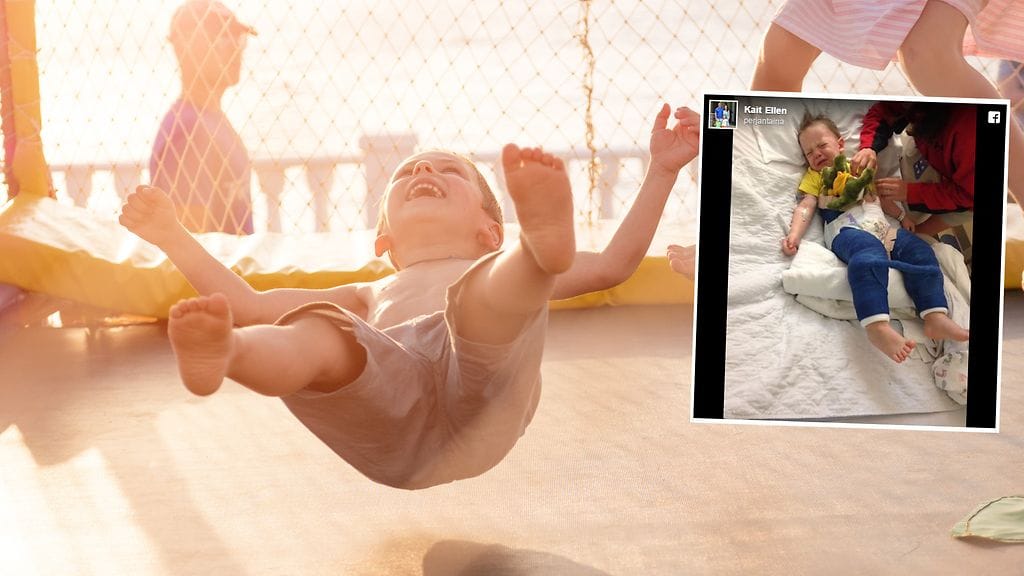 Trampoliinilla kaatuminen vei pikkupojan sairaalaan.