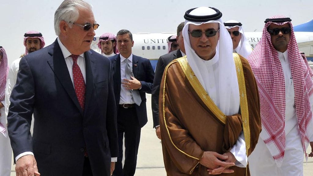 Rex Tillerson Saudi-Arabiassa 12. heinäkuuta.
