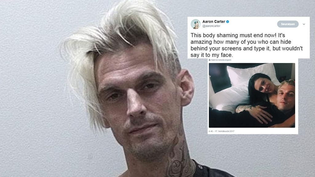 Aaron Carter julkaisi Twitterissä useita päivityksiä, joissa hän puolusti itseään. Hän julkaisi myös seesteisen kuvan itsestään ja tyttöystävä Madison Parkerista, joka pidätettiin niin ikään lauantaina.