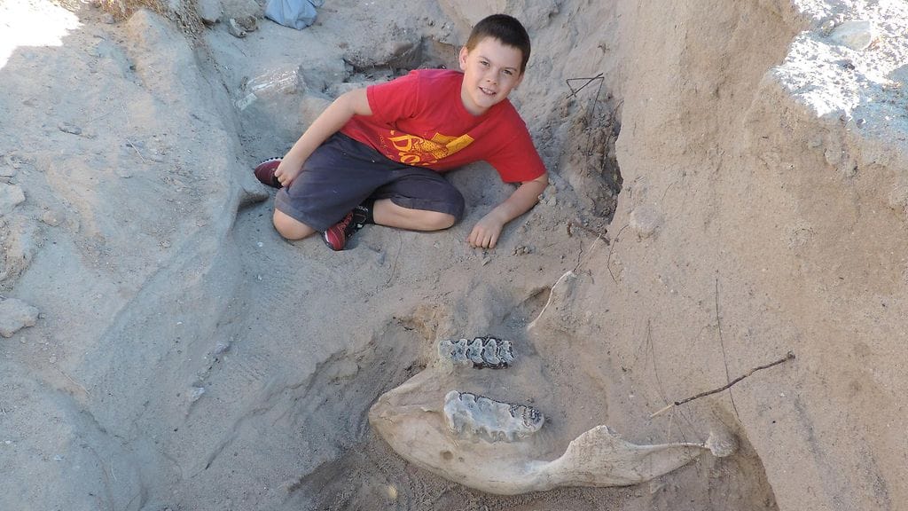 Nyt 10-vuotias Jude Sparks poseerasi löydöksensä vieressä, kun sitä kaivettiin esiin toukokuussa.