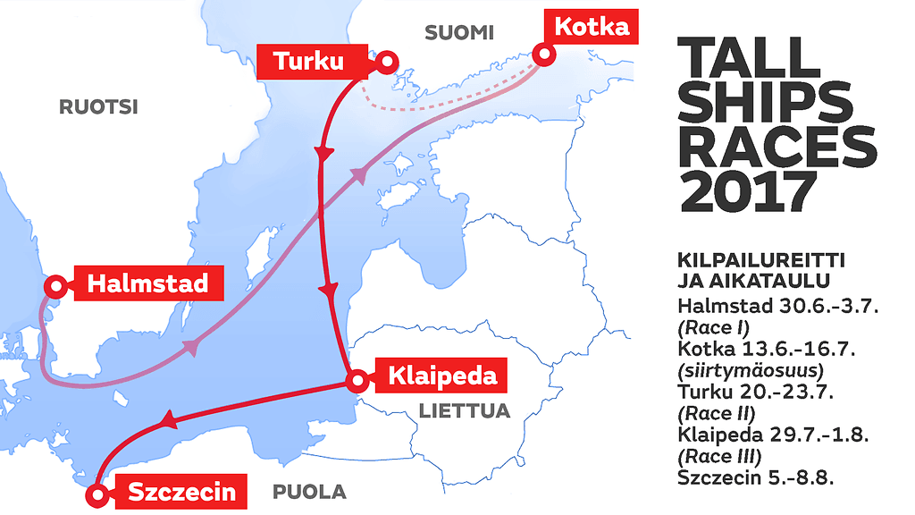 tall ship races 2017, kartta