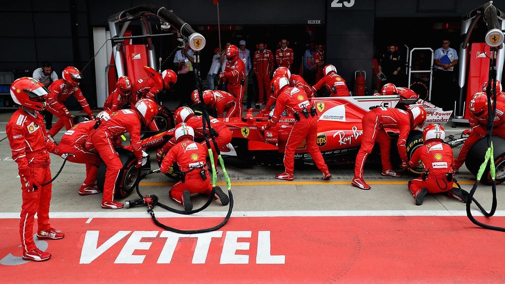 Sebastian Vettel Silverstonen radalla heinäkuussa.