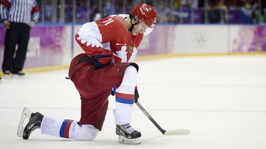 Jevgeni Malkinia ei nähdä ensi talven olympiajäillä. Venäjä koki puolivälieräpettymyksen Suomen käsittelyssä kotikisoissaan Sotshissa 2014.