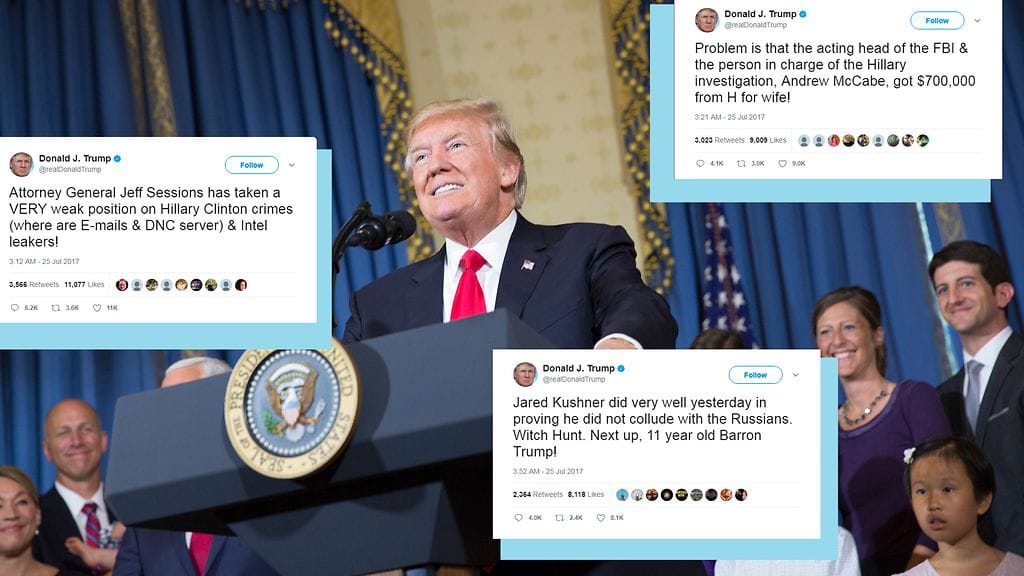 Yhdysvaltojen presidentti Donald Trump on ollut hyvin aktiivinen Twitterissä.