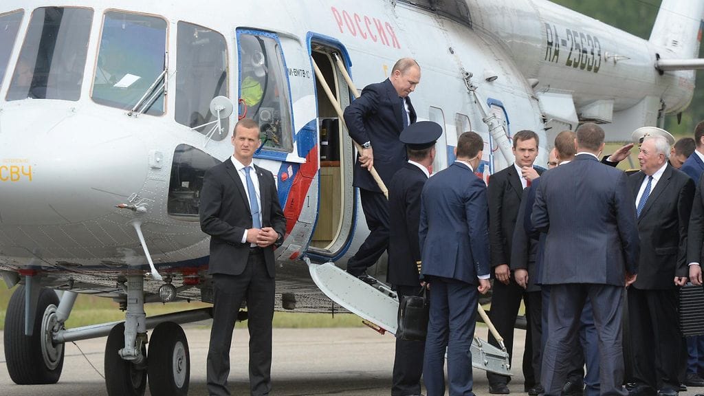 Vladimir Putin saapui Savonlinnan lentokentälle 27. heinäkuuta.