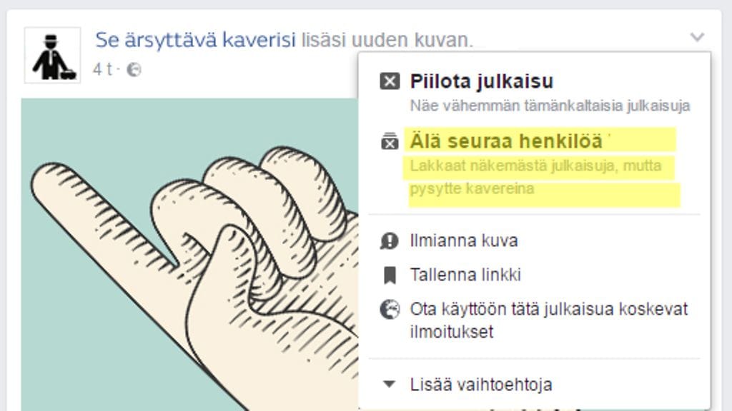 facebookjulkaisunpiilottaminen