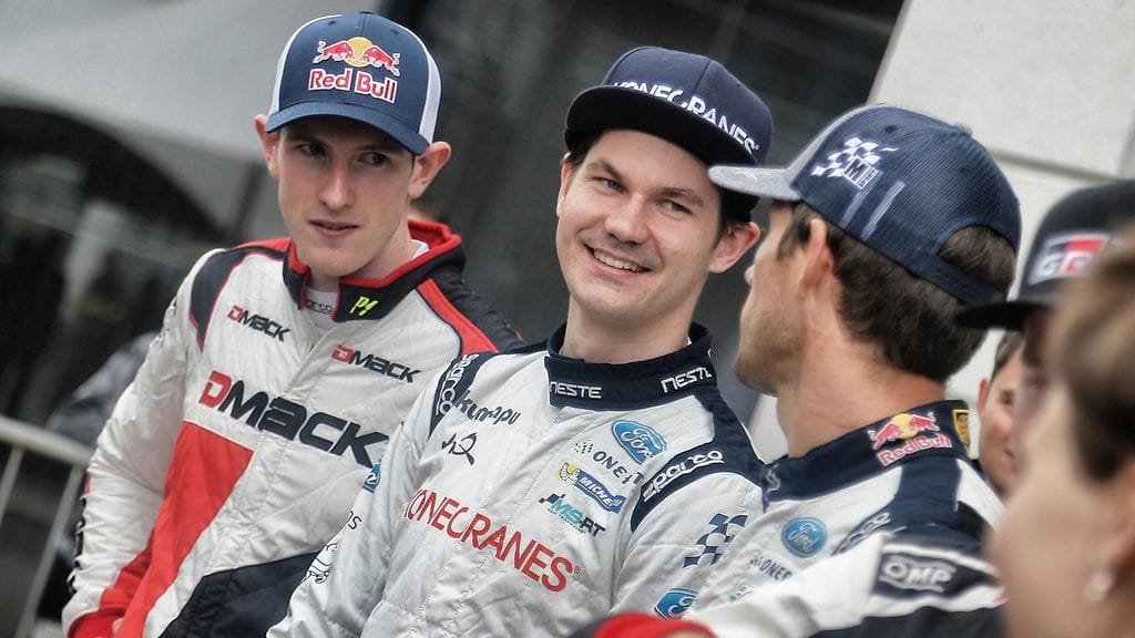 Elfyn Evans, Teemu Suninen ja Sebastien Ogier.