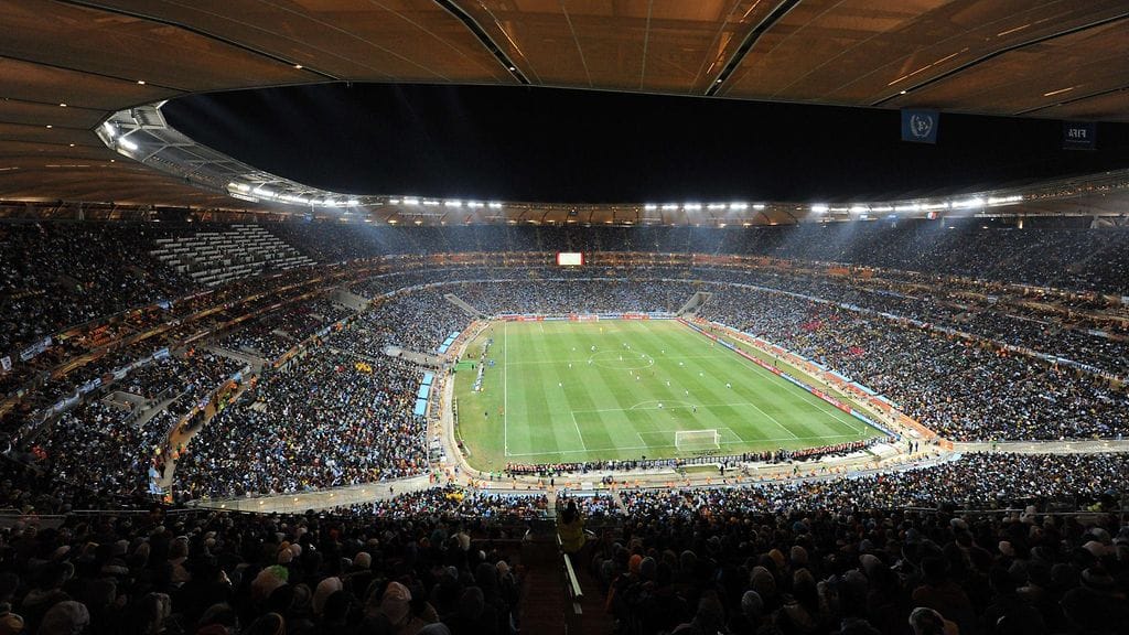 Soccer City –stadion Johannesburgissa.