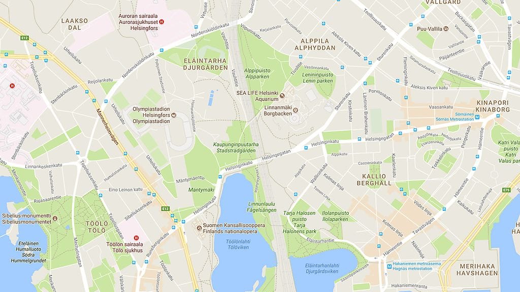 Google Maps Helsinki Pasila Töölö Sörkka