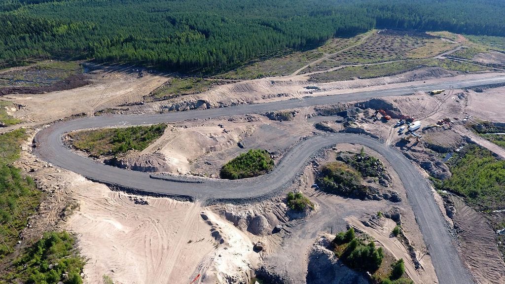 Iitin KymiRingin työmaa kuvattuna 1. elokuuta 2017.