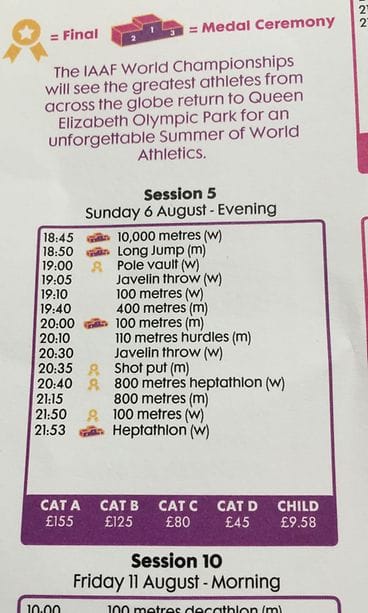 Miehet 100 metriä, palkintojenjako, IAAF, ohjelma, 2017