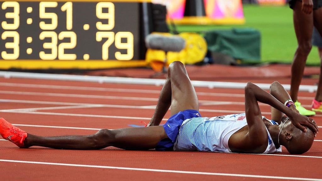 Mo Farah sai hopeaa 5 000 metriltä.