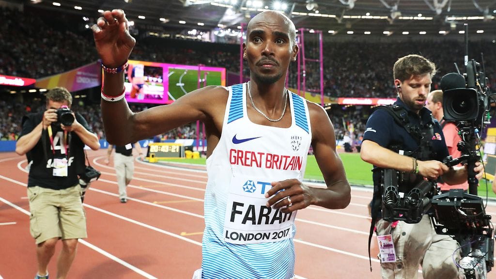 Mo Farah jätti kilparadat lauantaina Lontoossa.