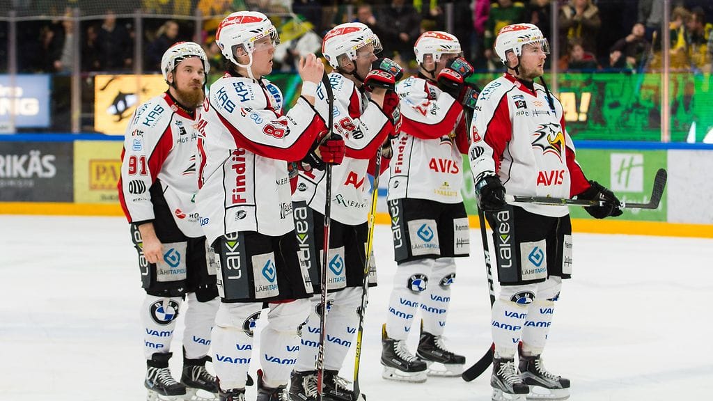 Sportin pelaajia viime helmikuun Ilves-vierasottelussa.