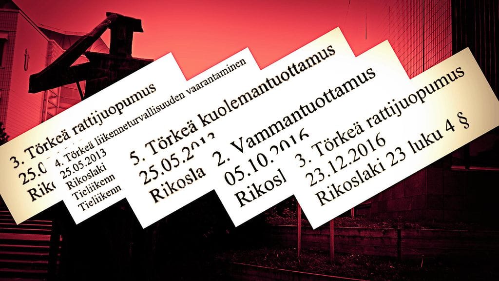 24-vuotias kuljettaja tuomittiin huhtikuussa 2014 kuolonkolarista ja nyt kesällä 2017 pyöräilijän halvaantumiseen johtaneesta onnettomuudesta.