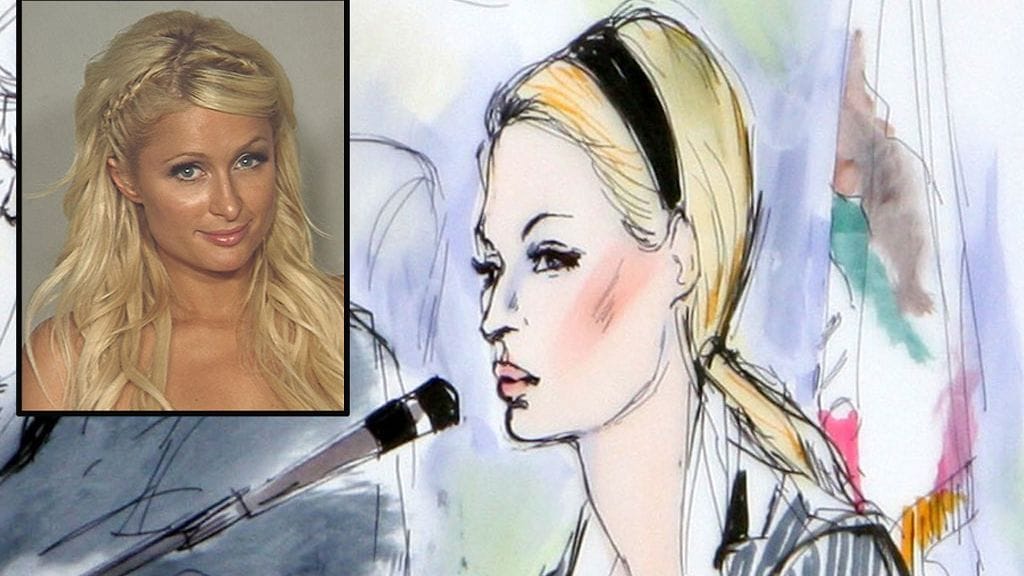 Oikeussalipiirros, Paris Hilton