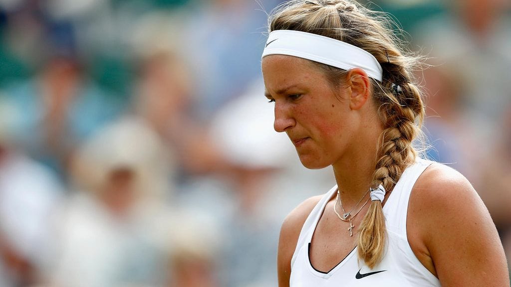 Victoria Azarenka Wimbledonissa heinäkuussa.