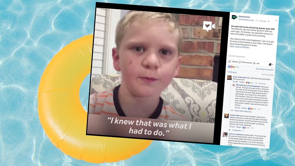 Ilman Bransonin ripeää toimintaa kaksospojat olisivat hukkuneet uima-altaaseen.