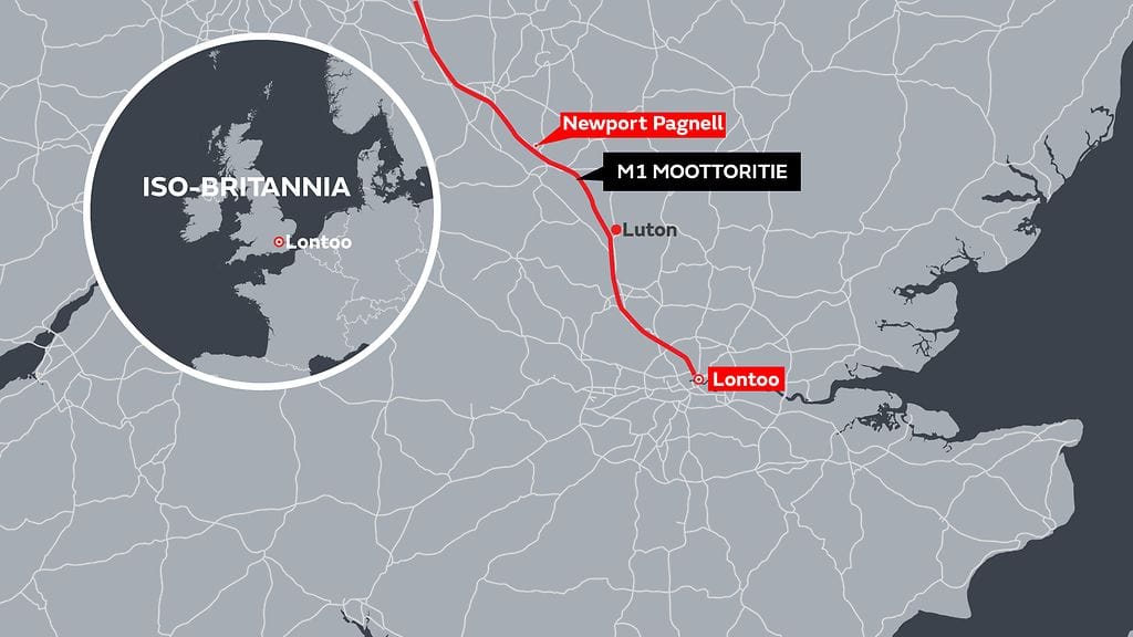 grafiikka kartta lontoo m1-moottoritei turma