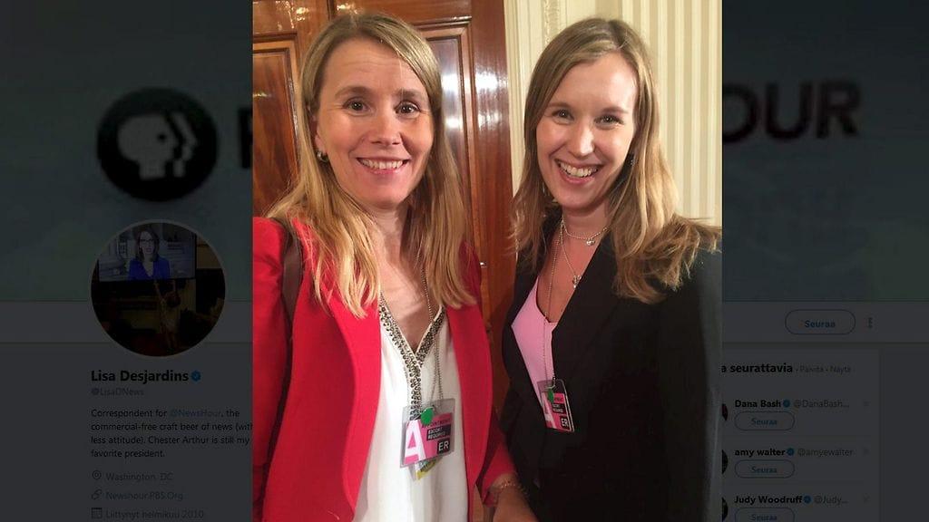 Trumpin silmissä yhteen sulautuivat Ylen ulkomaantoimittaja Paula Vilen sekä STT:n Yhdysvaltojen-avustaja Maria Annala (oik).