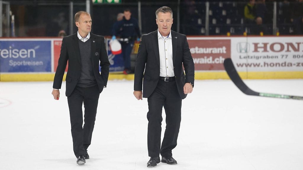 Waltteri Immonen ja Zugin päävalmentaja Harold Kreis.